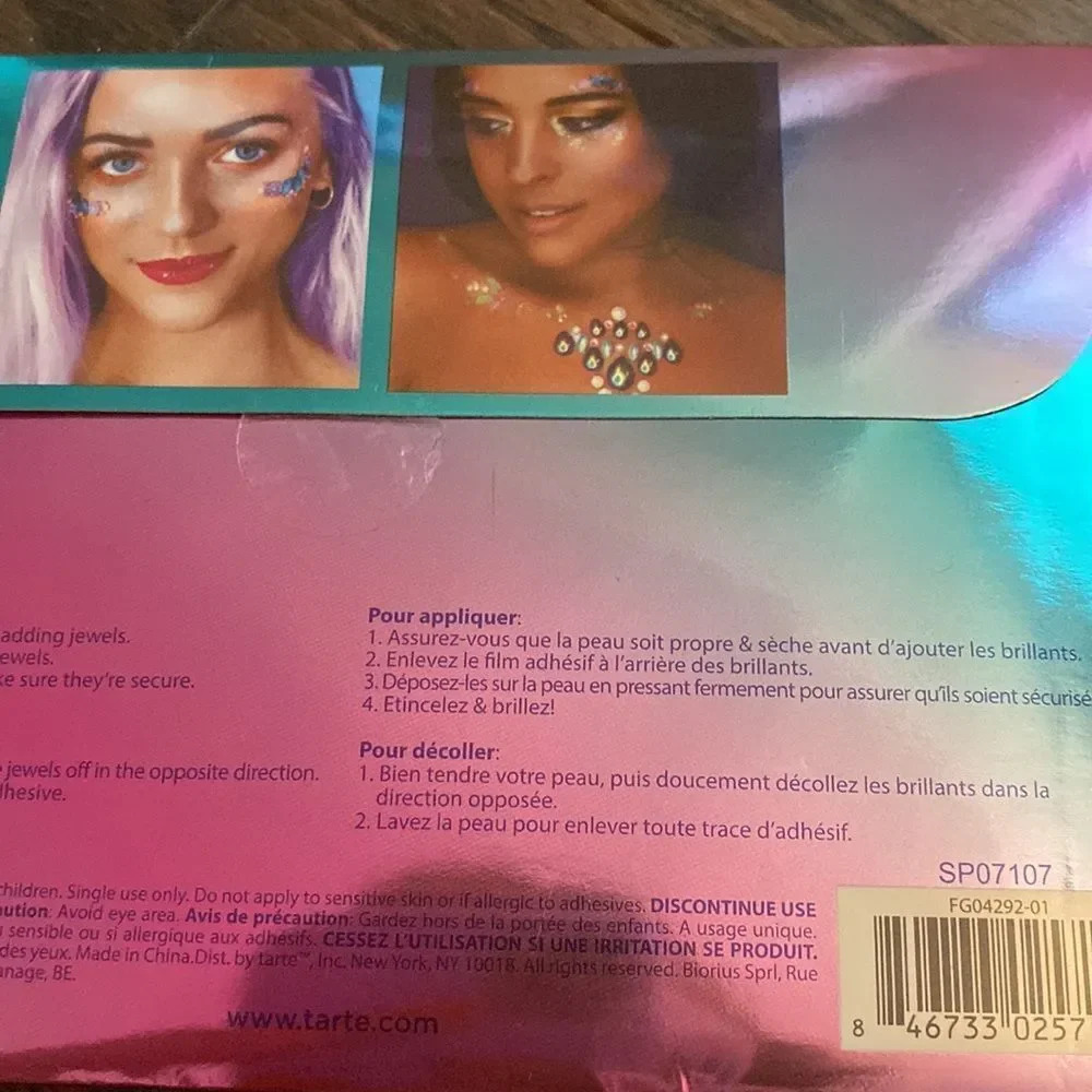 Tarte Mermaid Jewels Bijoux 1 Festival Sticker Blue Pink Pearl Jewels NWOT - Picture 4 of 6